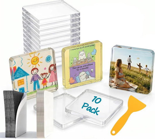 Handmade Keepsake Family Photo Magnets - Set of 10