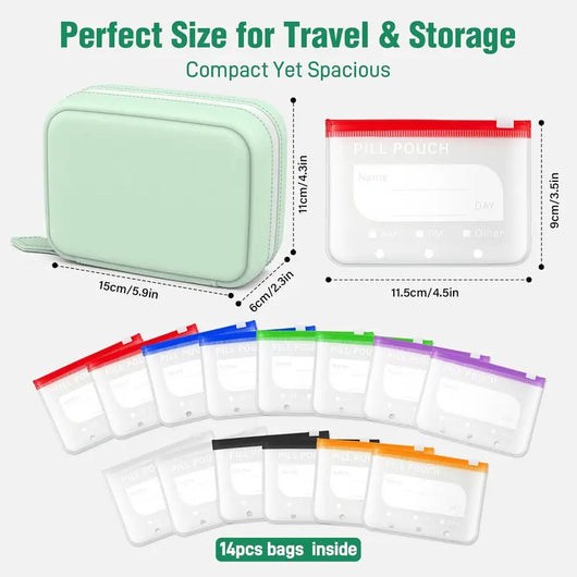 14-Pouch Portable Pill Organizer